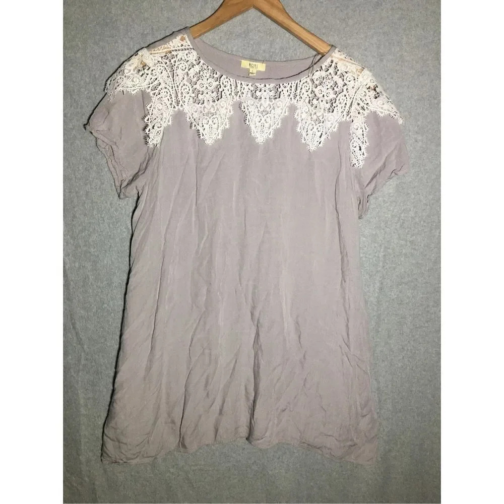 Womens Kori America Dress Boho Beachy Neauteal Embroidery Casual Wedding